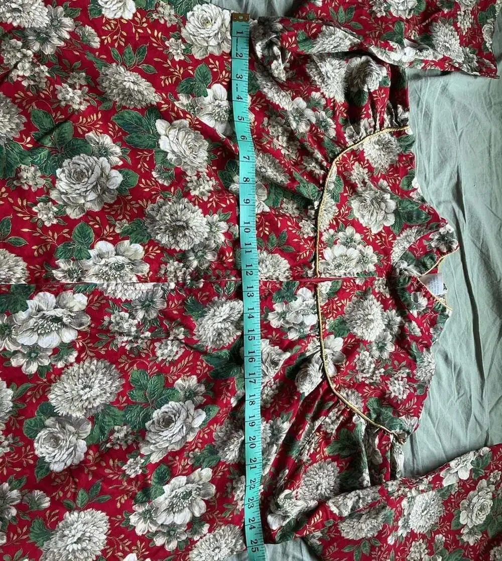 Vintage Carole 100% Cotton Floral Long Sleeves House Dress Size XL